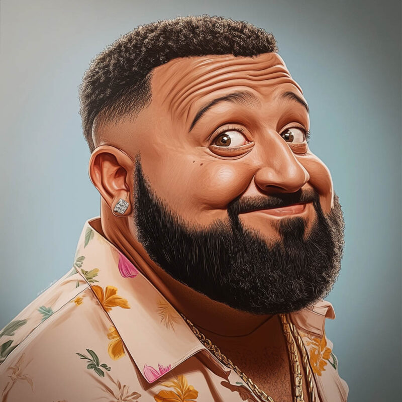 A caricature of DJ Khaled.