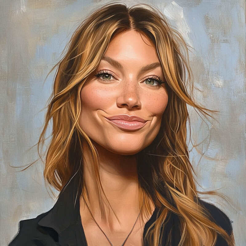 A caricature of Gisele Bündchen.