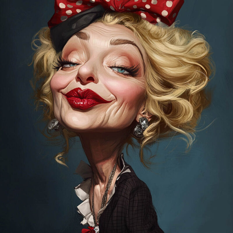 A caricature of Madonna.