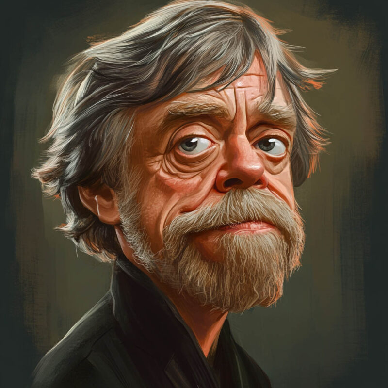 A caricature of Mark Hamill.