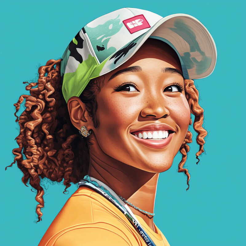 A caricature of Naomi Osaka.