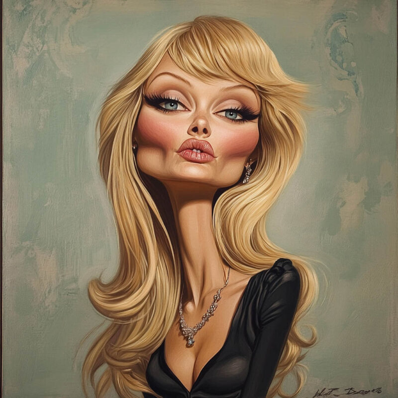 A caricature of Paris Hilton.