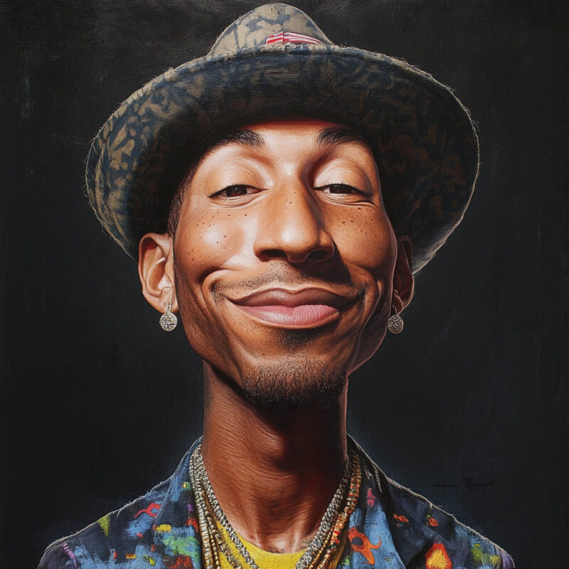 A caricature of Pharell Williams.