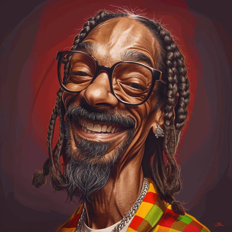 A caricature of Snoop Dog.