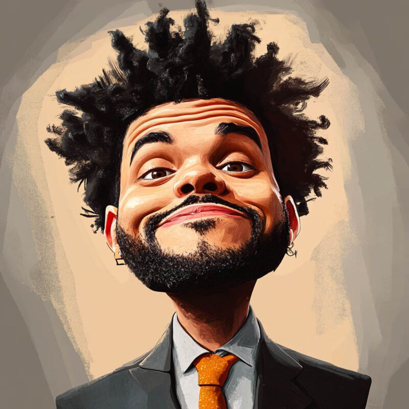 A caricature of The Weeknd.