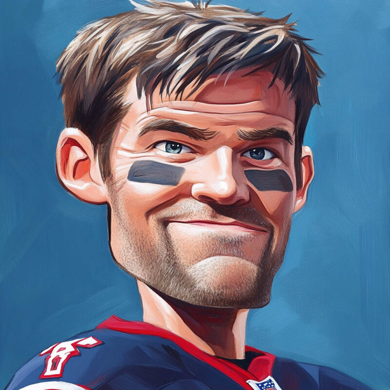 A caricature of Tom Brady.