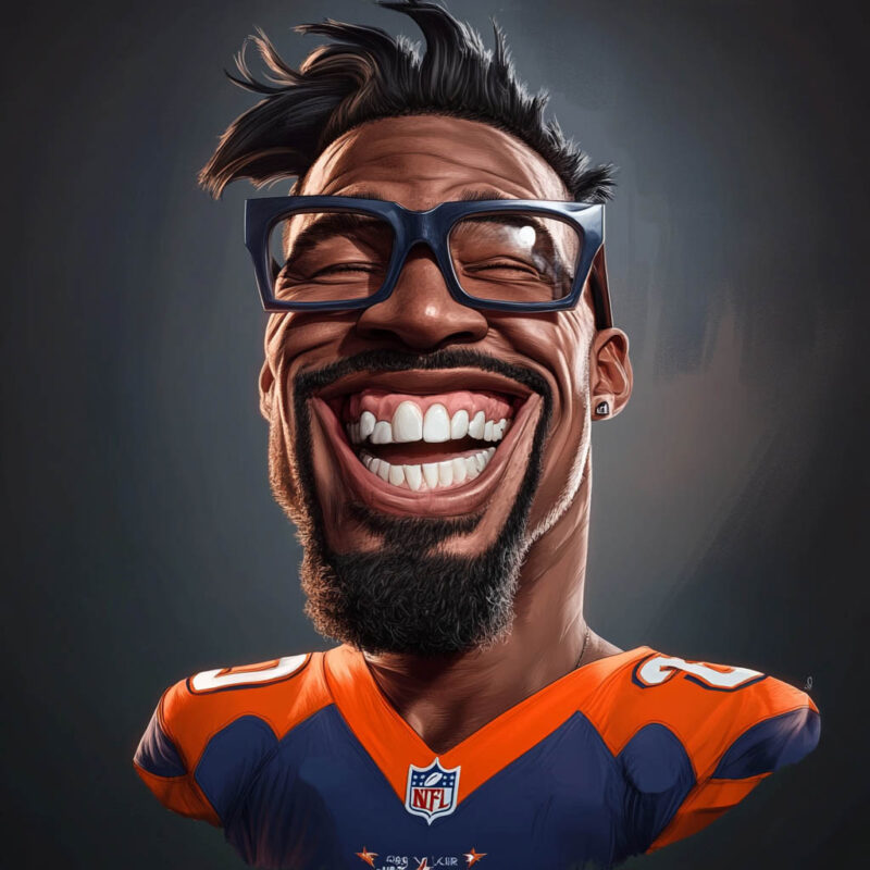 A caricature of Von Miller.