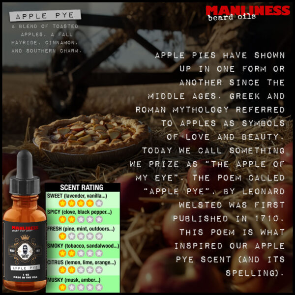 Manliness Beard Oil- Apple Pye scent